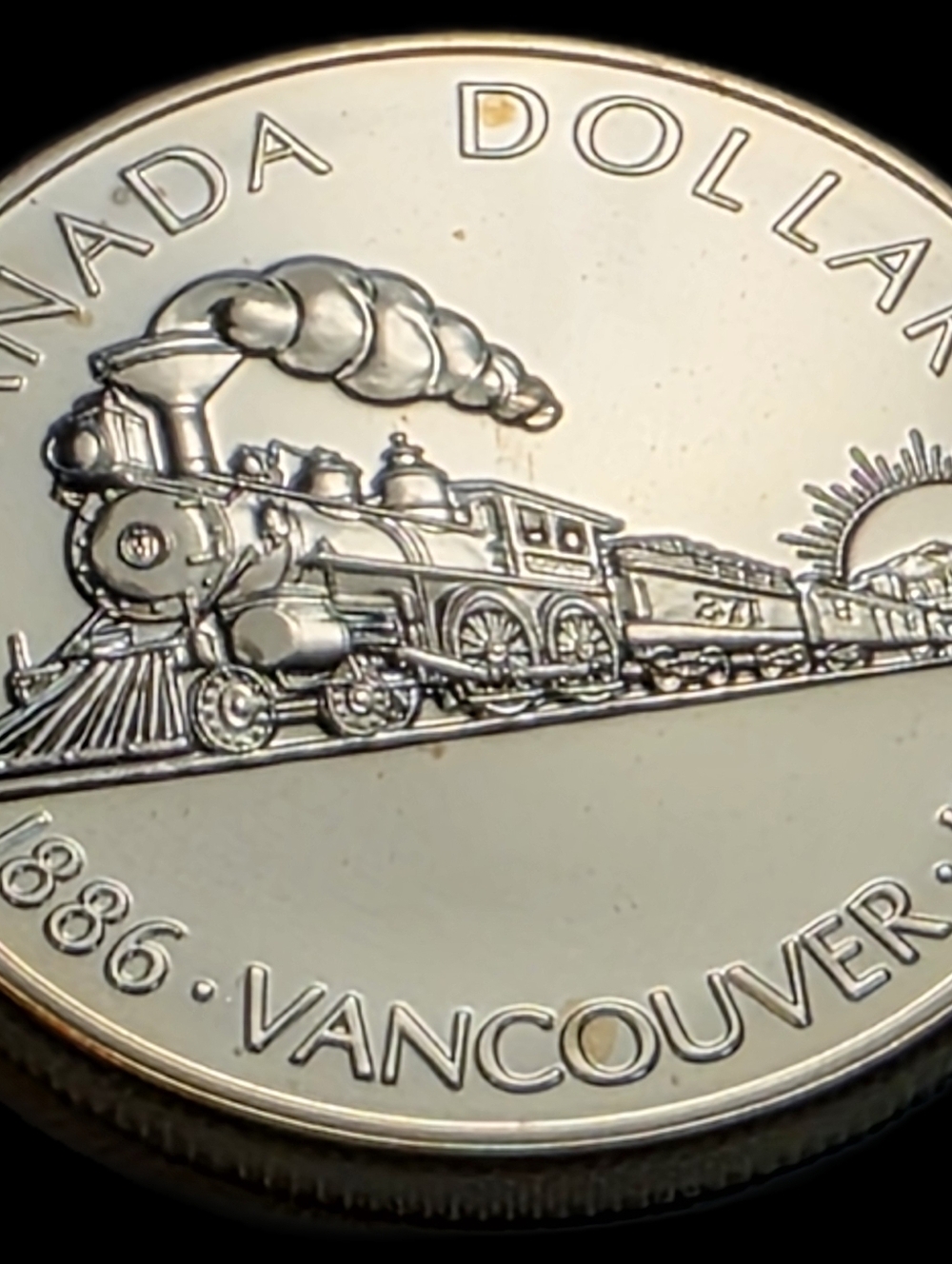 1886-1986 Canada 100th Anniversary Transcontinental Train-.500 PROOF Silver COA